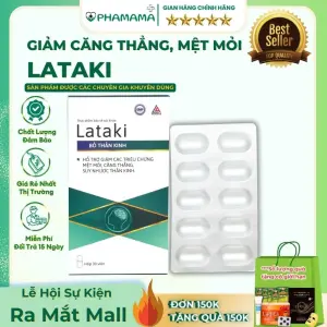 Viên Uống Lataki Hỗ Trợ Giảm Tê Bì Chân Tay, Giảm Suy Nhược Thần Kinh (Hộp 30 viên)