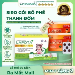 Siro Lapota Dạng Gói Hỗ trợ Bổ Phế, Thanh Đờm, Giảm Đau Họng, Tăng Cường Hệ Miễn Dịch 20 gói x 5ml