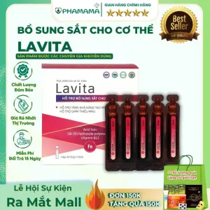 Ống Lavita Giúp Bổ Sung Sắt, Tăng Khả Năng Tạo Máu, Giảm Thiếu Máu Do Thiếu Sắt (Hộp 20 ống)