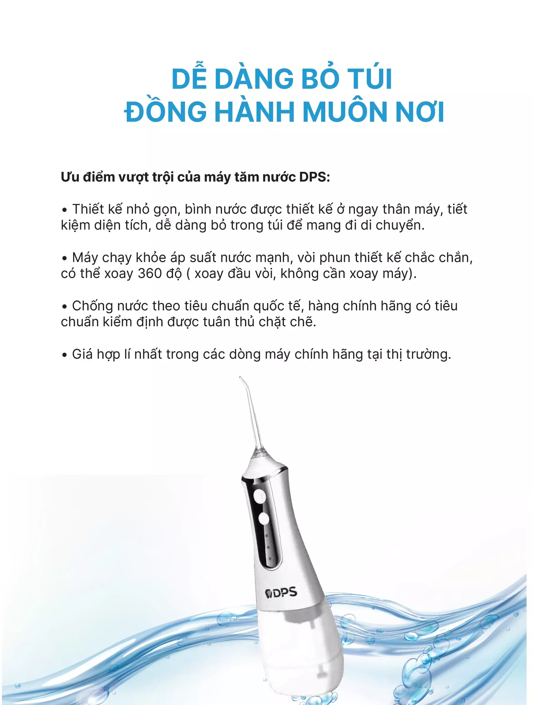 mt5. Tác dụng Máy Tăm Nước Nha Khoa DPS Vệ Sinh Sâu, Làm Sạch Mảng Bám Răng Miệng-1